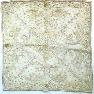 Embroidered Handmade Square Beaded Folk Art Table Decor